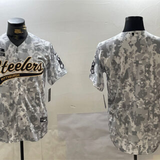 Men's Pittsburgh Steelers Blank 2024 Arctic Camo Salute To Service Stitched Baseball Jersey