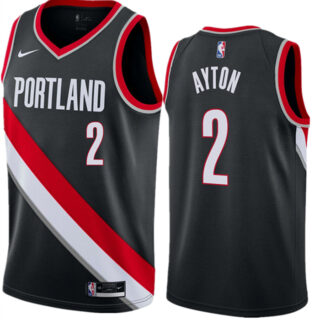 Men's Portland Trail Blazers #2 Deandre Ayton Black 2023 Icon Edition Stitched Basketball Jersey