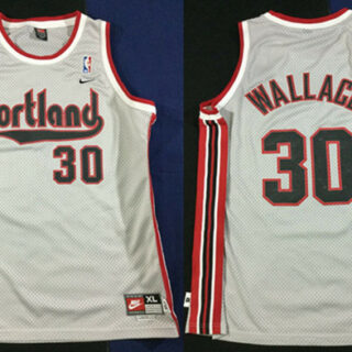 Men's Portland Trail Blazers #30 Rasheed Wallace Gray Stitched Basketball Jersey