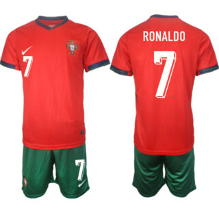 Men's Portugal Team #7 Ronaldo 2024-25 Red Home Soccer Jerseys