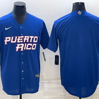 Men's Puerto Rico Baseball Blank 2023 Royal World Baseball Classic Stitched Jersey