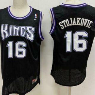Men's Sacramento Kings #16 Peja Stojakovic Black Soul Swingman Jersey