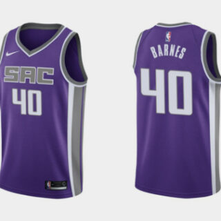 Men's Sacramento Kings #40 Harrison Barnes Purple Icon Edition Stitched Basketball Jersey