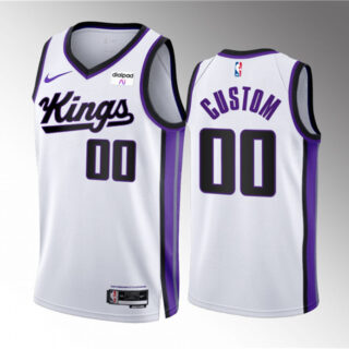 Men's Sacramento Kings Active Player Custom White 2023 24 Association Edition Swingman Stitched Basketball Jersey