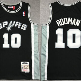 Men's San Antonio Spurs #10 Dennis Rodman Black Stitched Jersey
