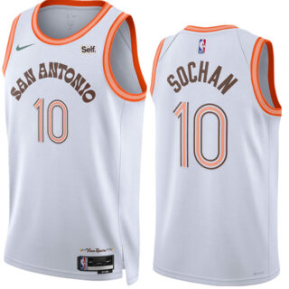 Men's San Antonio Spurs #10 Jeremy Sochan White 2023 24 City Edition Stitched Basketball Jersey
