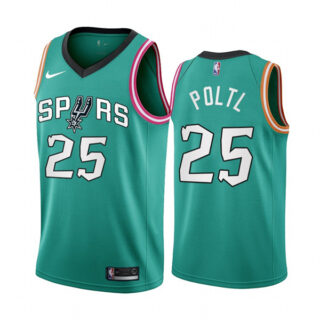 Men's San Antonio Spurs #25 Jakob Poltl 2022 23 Teal City Edition Stitched Jersey
