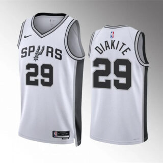 Men's San Antonio Spurs #29 Mamadi Diakite White Association Edition Stitched Basketball Jersey