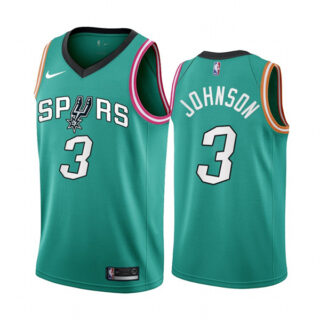 Men's San Antonio Spurs #3 Keldon Johnson 2022 23 Teal City Edition Stitched Jersey