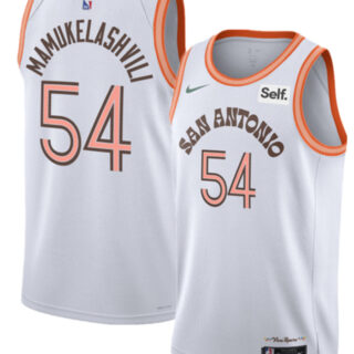 Men's San Antonio Spurs #54 Sandro Mamukelashvili White 2023 24 City Edition Stitched Basketball Jersey