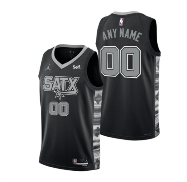 Men's San Antonio Spurs ActiVE Player Custom Black 2022 23 Statement Edition Stitched Basketball Jersey