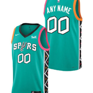 Men's San Antonio Spurs Active Player Custom Teal 2022 City Edition Swingman Stitched Jersey