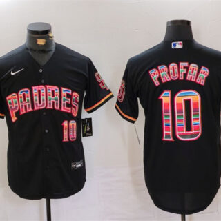 Men's San Diego Padres #10 Jurickson Profar Mexico Black Cool Base Stitched Baseball Jersey