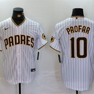 Men's San Diego Padres #10 Jurickson Profar White Cool Base Stitched Baseball Jersey