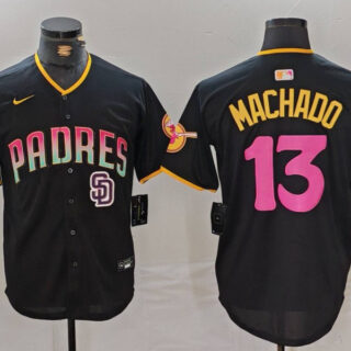 Men's San Diego Padres #13 Manny Machado Black Cool Base Stitched Baseball Jerseys