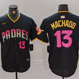 Men's San Diego Padres #13 Manny Machado Black Cool Base Stitched Baseball Jerseys