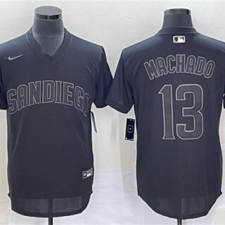 Men's San Diego Padres #13 Manny Machado Black Cool Base Stitched Jersey
