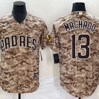 Men's San Diego Padres #13 Manny Machado Camo Cool Base Stitched Jersey