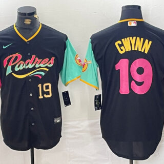 Men's San Diego Padres #19 Tony Gwynn Black City Connect Cool Base Stitched Baseball Jerseys