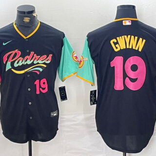 Men's San Diego Padres #19 Tony Gwynn Black City Connect Cool Base Stitched Baseball Jerseys
