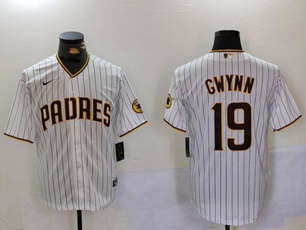 Men's San Diego Padres #19 Tony Gwynn White Cool Base Stitched Baseball Jerseys