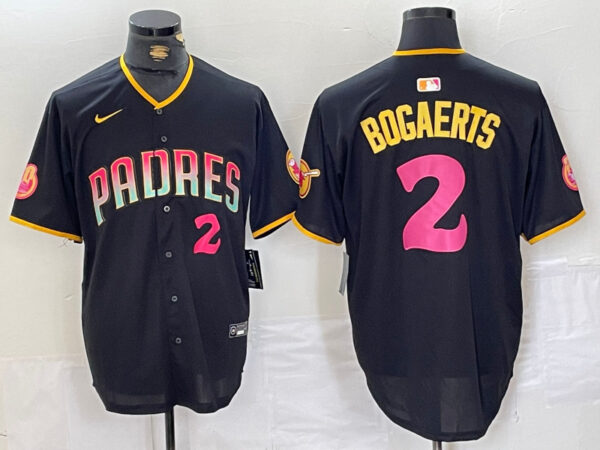 Men's San Diego Padres #2 Xander Bogaerts Black Cool Base Stitched Baseball Jerseys