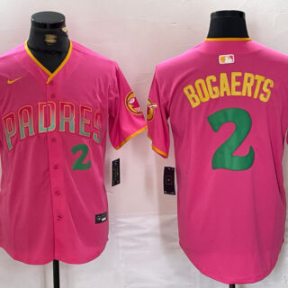 Men's San Diego Padres #2 Xander Bogaerts Pink Cool Base Stitched Baseball Jerseys