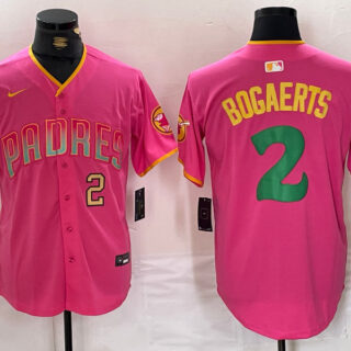 Men's San Diego Padres #2 Xander Bogaerts Pink Cool Base Stitched Baseball Jerseys