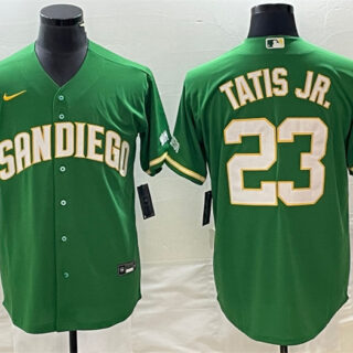 Men's San Diego Padres #23 Fernando Tatis Jr. Green Cool Base Stitched Baseball Jersey