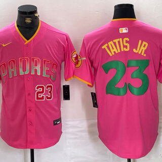 Men's San Diego Padres #23 Fernando Tatis Jr. Pink Cool Base Stitched Baseball Jerseys