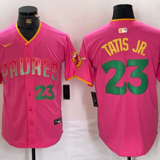 Men's San Diego Padres #23 Fernando Tatis Jr. Pink Cool Base Stitched Baseball Jerseys