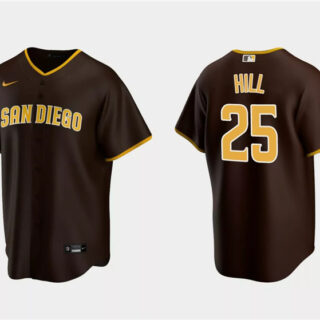 Men's San Diego Padres #25 Tim Hill Brown Cool Base Stitched Jersey
