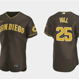 Men's San Diego Padres #25 Tim Hill Brown Flex Base Stitched Baseball Jersey