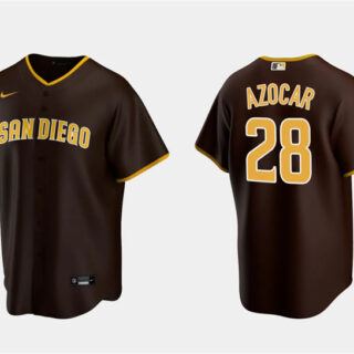 Men's San Diego Padres #28 José Azócar Brown Cool Base Stitched Jersey