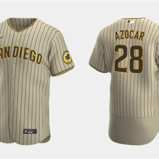 Men's San Diego Padres #28 José Azócar Tan Flex Base Stitched Baseball Jersey