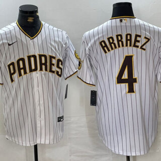 Men's San Diego Padres #4 Luis Arraez White Cool Base Stitched Baseball Jersey
