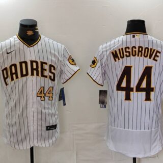 Men's San Diego Padres #44 Joe Musgrove White 2024 Home Limited Stitched Baseball Jerseys