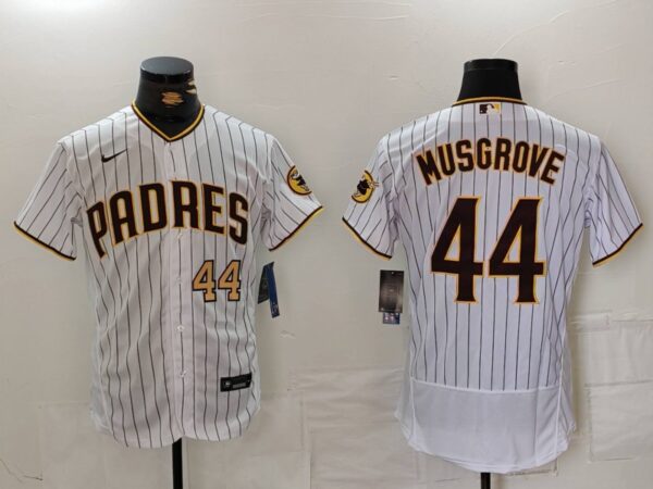 Men's San Diego Padres #44 Joe Musgrove White 2024 Home Limited Stitched Baseball Jerseys