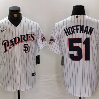 Men's San Diego Padres #51 Trevor Hoffman White 1998 World Series Cool Base Stitched Baseball Jerseys