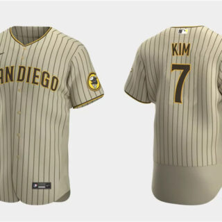 Men's San Diego Padres #7 Ha-Seong Kim Tan Flex Base Stitched Baseball Jersey