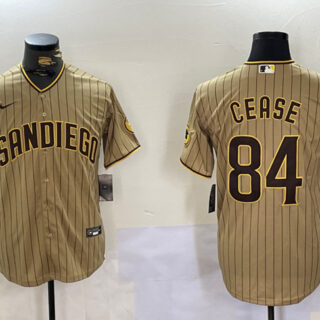 Men's San Diego Padres #84 Dylan Cease Tan Cool Base Stitched Baseball Jersey
