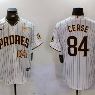Men's San Diego Padres #84 White With PS Patch Cool Base Stitched Baseball Jerseys