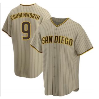 Men's San Diego Padres #9 Jake Cronenworth Brown Cool Base Stitched Jersey