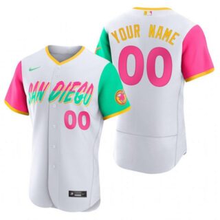 Men's San Diego Padres ACTIVE PLAYER Custom 2022 White City Connect Flex Base Stitched Baseball Jersey