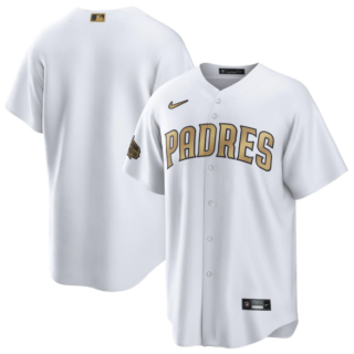 Men's San Diego Padres Blank 2022 All-Star White Cool Base Stitched Baseball Jersey
