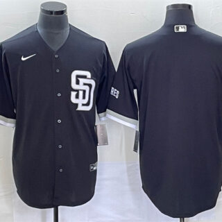 Men's San Diego Padres Blank Black Cool Base Stitched Baseball Jersey