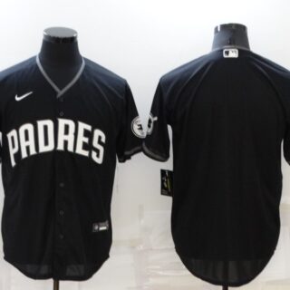 Men's San Diego Padres Blank Black Cool Base Stitched Baseball Jersey