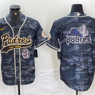 Men's San Diego Padres Blank Gray Camo Cool Base Stitched Baseball Jersey