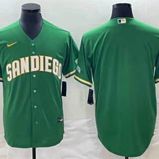 Men's San Diego Padres Blank Green Cool Base Stitched Baseball Jersey