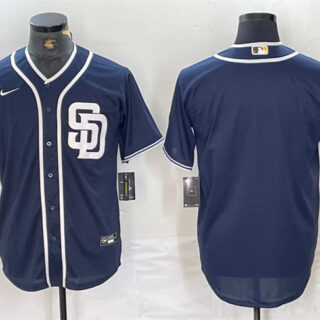 Men's San Diego Padres Blank Navy Cool Base Stitched Baseball Jersey